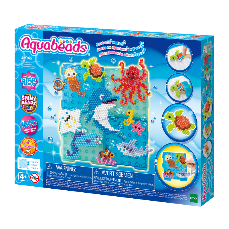 ลูกปัดสเปรย์น้ำ อควาบีท ชุดฉากในมหาสมุทร / Aquabeads Ocean Splash Scene  (ชุดพร้อมเล่น)