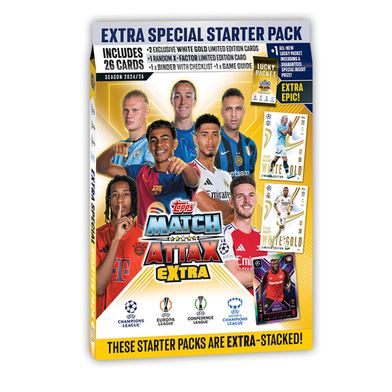 Match Attax UCC Extra 2025 Starter Pack  / การ์ดฟุตบอล UCC แมตช์แอทแทค เอ็กซ์ตร้า แฟ้มการ์ดสำหรับเริ่มสะสม