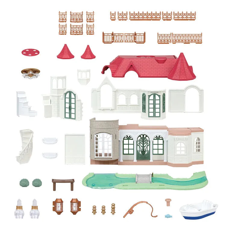 Sylvanian Families Red Roof Riverside Manor / ซิลวาเนียน แฟมิลี่ บ้านทรงปราสาทริมน้ำ