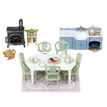 Sylvanian Familie Red Roof Riverside Manor Elegant Dining Room / ซิลวาเนียน แฟมิลี่ ชุดห้องอาหารสุดหรู