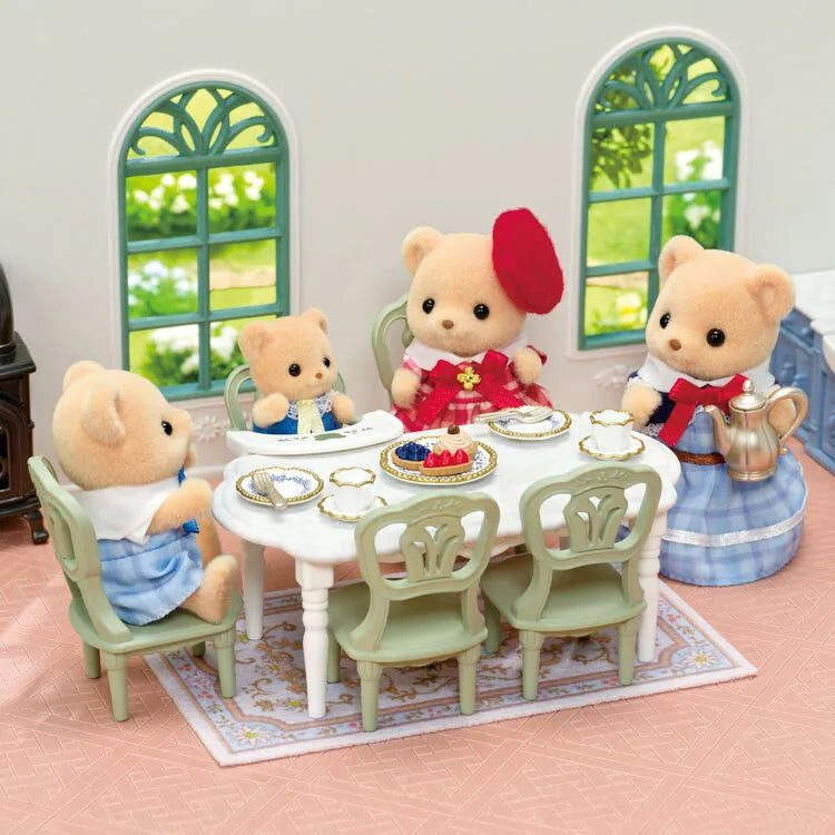 Sylvanian Familie Red Roof Riverside Manor Elegant Dining Room / ซิลวาเนียน แฟมิลี่ ชุดห้องอาหารสุดหรู