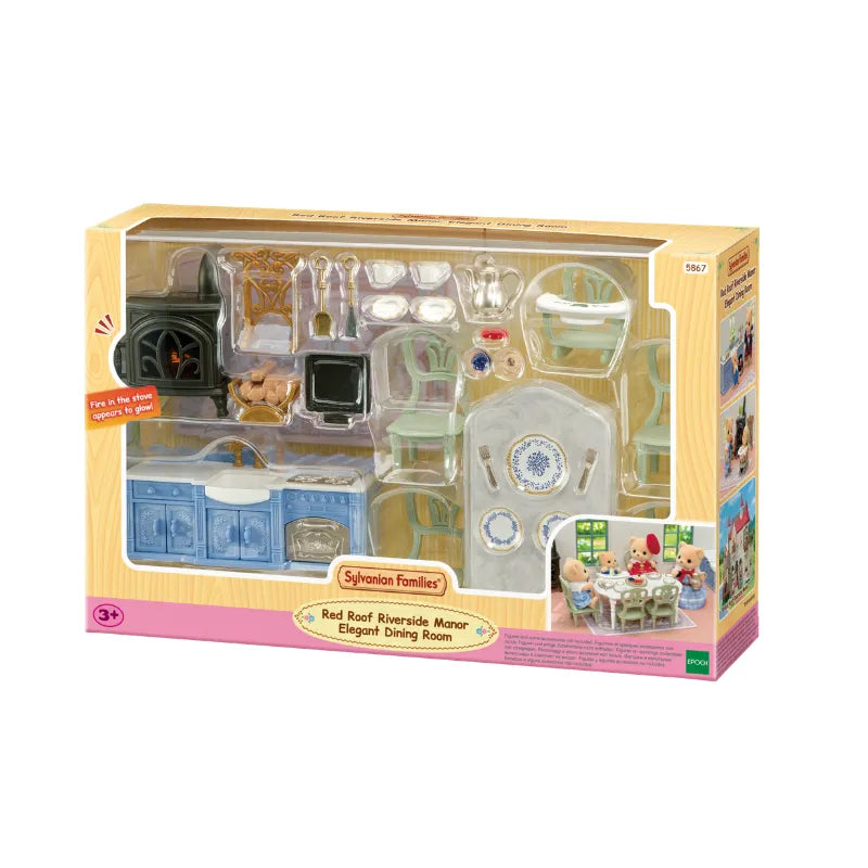 Sylvanian Familie Red Roof Riverside Manor Elegant Dining Room / ซิลวาเนียน แฟมิลี่ ชุดห้องอาหารสุดหรู