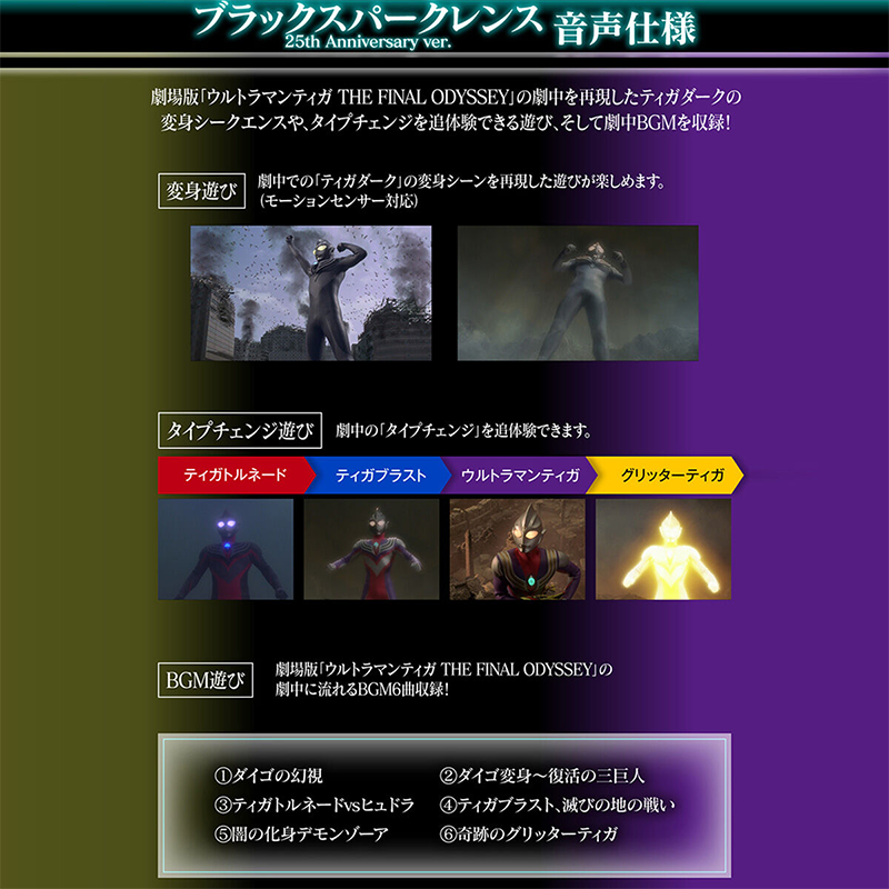 Ultra Replica: Black Sparklens 25th Anniversary & Sparklens Camearra [P BANDAI]