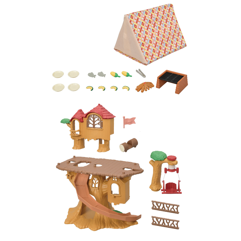Sylvanian Families Adventure Tree House Gift Set - Camping Edition / ซิลวาเนียน แฟมิลี่ บ้านต้นไม้ผจญภัยพร้อมเต็นท์ กิ๊ฟเซ็ท