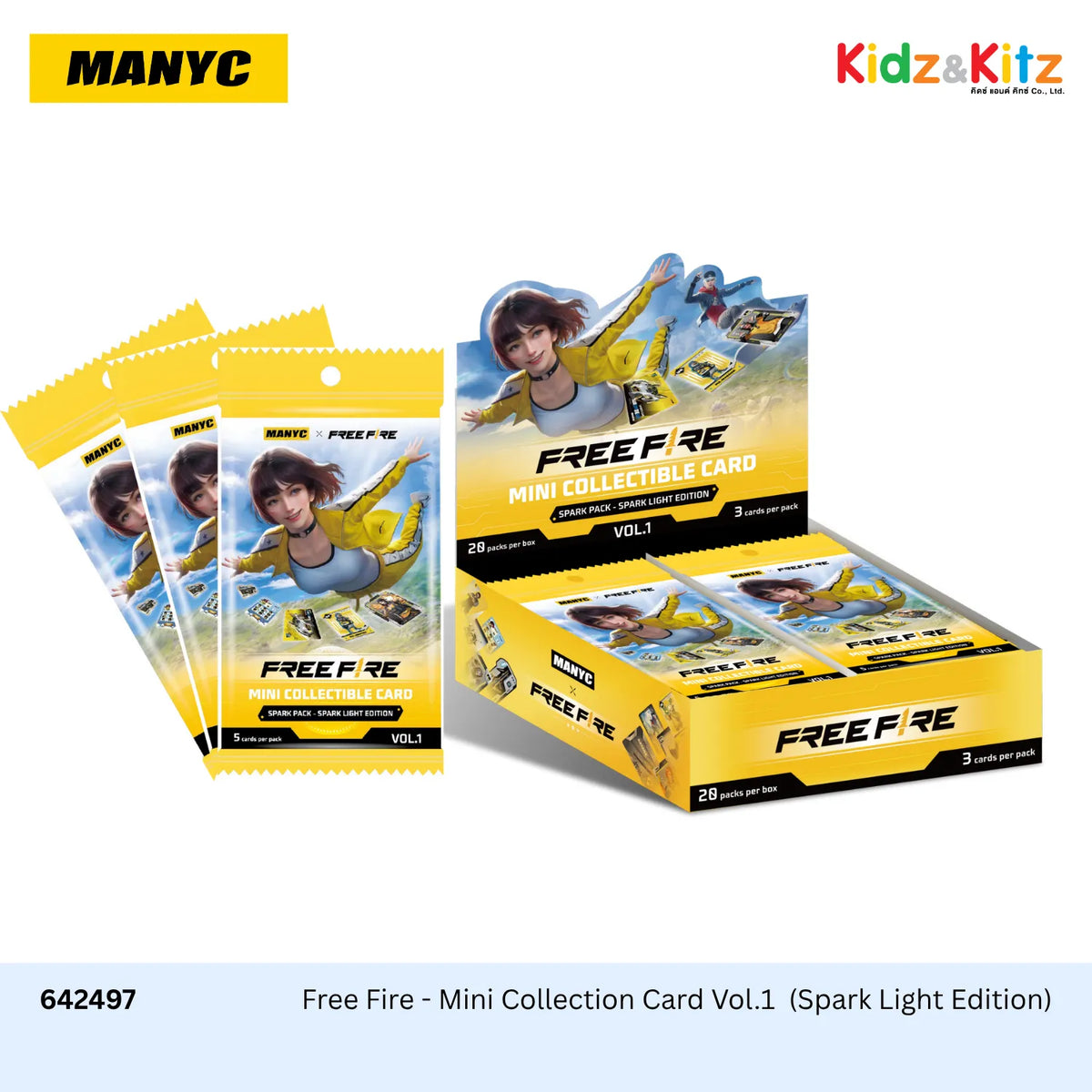 Free Fire - Mini Collection Card Vol.1  (Spark Light Edition)  (ยก Box 20 Packs/Box) - MANYC