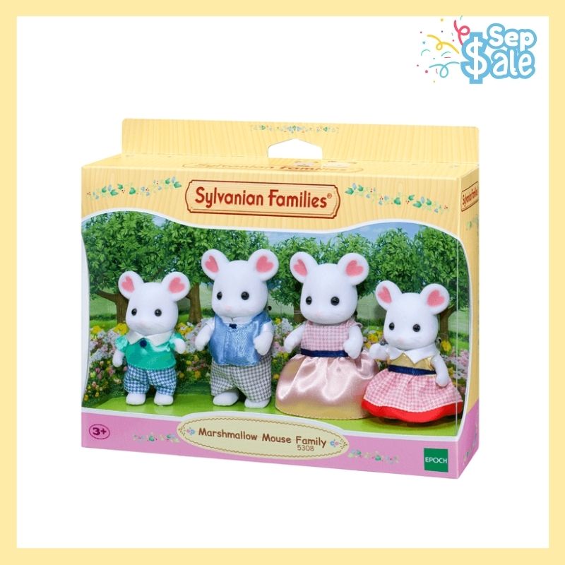 Sylvanian Families Marshmallow Mouse Family / ซิลวาเนียน แฟมิลี่ ครอบครัวหนูมาร์ชเมลโล