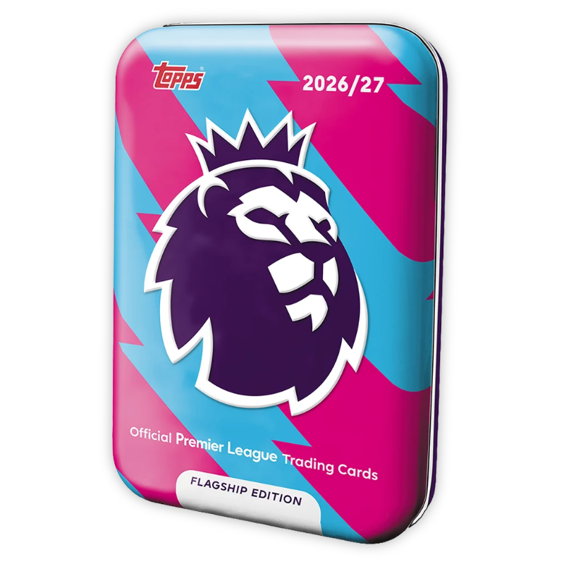 การ์ดฟุตบอล Topps Premier League 2027  เมก้าทินบล็อก - Mega Tin 1 (ฟ้า-ชมพู)
