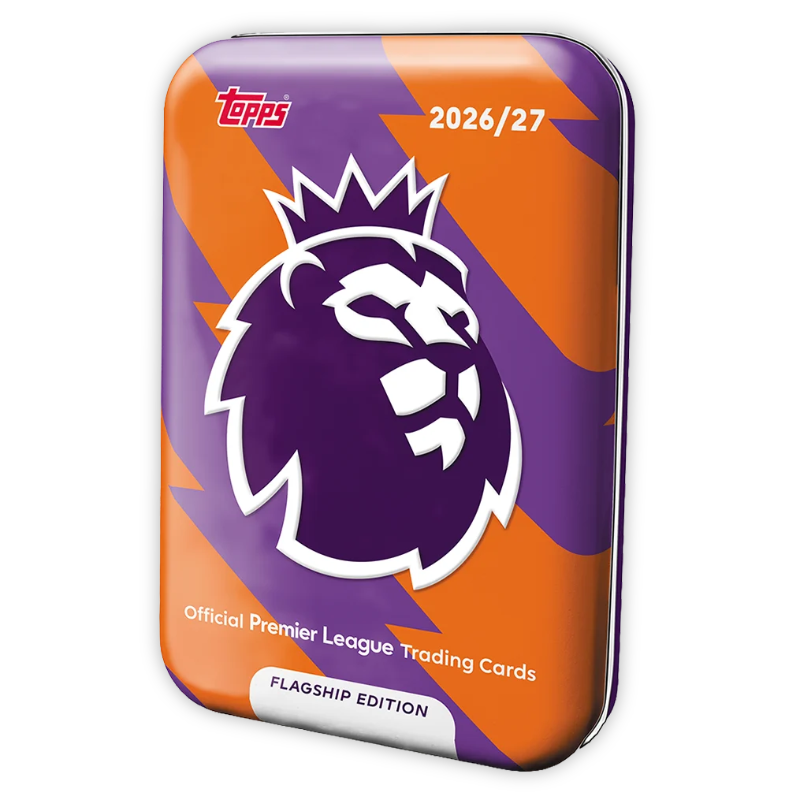 การ์ดฟุตบอล Topps Premier League 2027  เมก้าทินบล็อก - Mega Tin 2 (ม่วง-ส้ม)