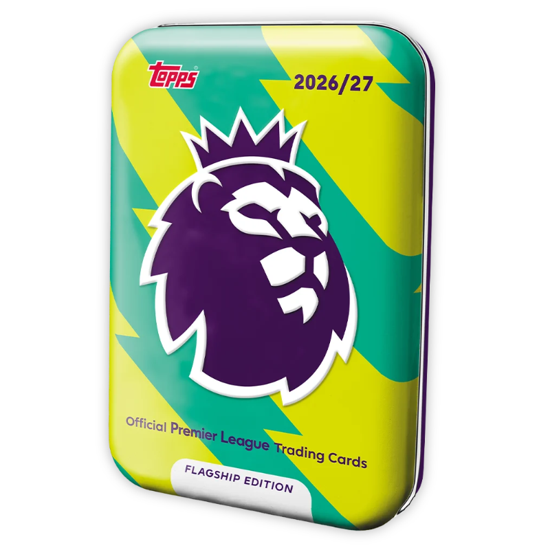 การ์ดฟุตบอล Topps Premier League 2027  เมก้าทินบล็อก - Mega Tin 3 (เหลือง-เขียว)